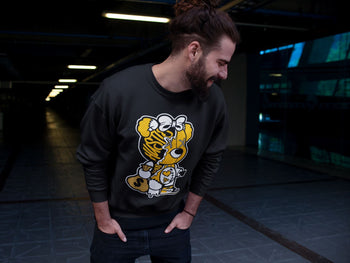 Jordan 1 Yellow Toe unique Halloween sneaker tee Stitched Hustle Bear Sneaker Tees Jordan 1 Yellow Toe Sneaker Release Tees Unisex Shirts