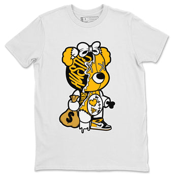 Jordan 1 Yellow Toe unique Halloween sneaker tee Stitched Hustle Bear Sneaker Tees Jordan 1 Yellow Toe Sneaker Release Tees Unisex Shirts
