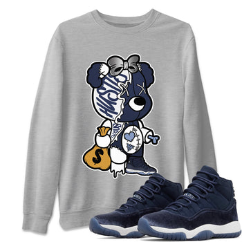 Jordan 11 Midnight Navy unique Halloween sneaker tee Stitched Hustle Bear Sneaker Tees Jordan 11 Midnight Navy Sneaker Release Tees Unisex Shirts