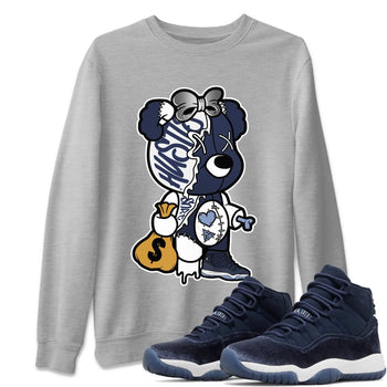Jordan 11 Midnight Navy unique Halloween sneaker tee Stitched Hustle Bear Sneaker Tees Jordan 11 Midnight Navy Sneaker Release Tees Unisex Shirts