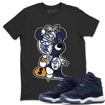 Jordan 11 Midnight Navy unique Halloween sneaker tee Stitched Hustle Bear Sneaker Tees Jordan 11 Midnight Navy Sneaker Release Tees Unisex Shirts