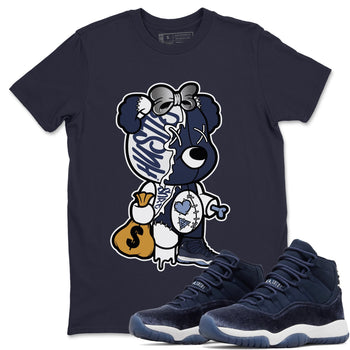 Jordan 11 Midnight Navy unique Halloween sneaker tee Stitched Hustle Bear Sneaker Tees Jordan 11 Midnight Navy Sneaker Release Tees Unisex Shirts