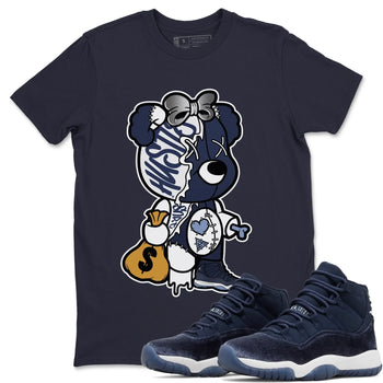 Jordan 11 Midnight Navy unique Halloween sneaker tee Stitched Hustle Bear Sneaker Tees Jordan 11 Midnight Navy Sneaker Release Tees Unisex Shirts