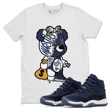 Jordan 11 Midnight Navy unique Halloween sneaker tee Stitched Hustle Bear Sneaker Tees Jordan 11 Midnight Navy Sneaker Release Tees Unisex Shirts