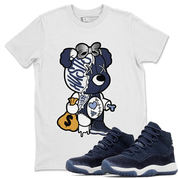 Jordan 11 Midnight Navy unique Halloween sneaker tee Stitched Hustle Bear Sneaker Tees Jordan 11 Midnight Navy Sneaker Release Tees Unisex Shirts
