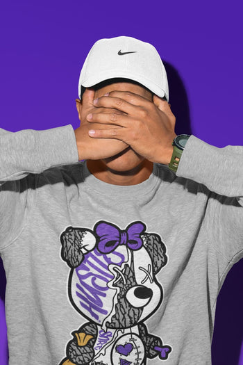 Jordan 3 Dark Iris unique Halloween sneaker tee Stitched Hustle Bear Sneaker Tees Jordan 3 Dark Iris Sneaker Release Tees Unisex Shirts