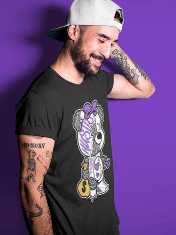 Jordan 3 Dark Iris unique Halloween sneaker tee Stitched Hustle Bear Sneaker Tees Jordan 3 Dark Iris Sneaker Release Tees Unisex Shirts
