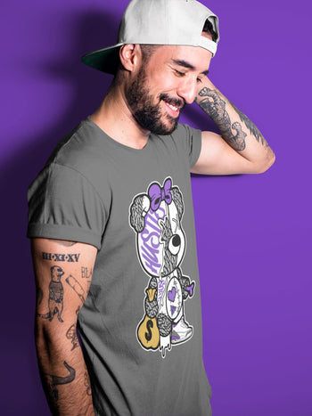 Jordan 3 Dark Iris unique Halloween sneaker tee Stitched Hustle Bear Sneaker Tees Jordan 3 Dark Iris Sneaker Release Tees Unisex Shirts