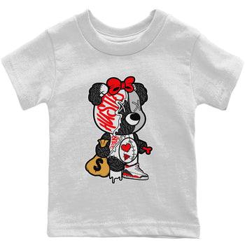 Jordan 3 Fire Red unique Halloween sneaker tee Stitched Hustle Bear Sneaker Tees Jordan 3 Fire Red Sneaker Release Tees Kids Shirts