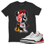 Jordan 3 Fire Red unique Halloween sneaker tee Stitched Hustle Bear Sneaker Tees Jordan 3 Fire Red Sneaker Release Tees Unisex Shirts