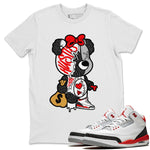 Jordan 3 Fire Red unique Halloween sneaker tee Stitched Hustle Bear Sneaker Tees Jordan 3 Fire Red Sneaker Release Tees Unisex Shirts