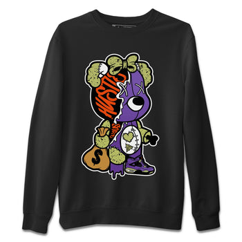 Jordan 4 Canyon Purple unique Halloween sneaker tee Stitched Hustle Bear Sneaker Tees Jordan 4 Canyon Purple Sneaker Release Tees Unisex Shirts