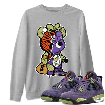 Jordan 4 Canyon Purple unique Halloween sneaker tee Stitched Hustle Bear Sneaker Tees Jordan 4 Canyon Purple Sneaker Release Tees Unisex Shirts
