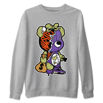 Jordan 4 Canyon Purple unique Halloween sneaker tee Stitched Hustle Bear Sneaker Tees Jordan 4 Canyon Purple Sneaker Release Tees Unisex Shirts