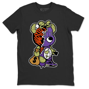 Jordan 4 Canyon Purple unique Halloween sneaker tee Stitched Hustle Bear Sneaker Tees Jordan 4 Canyon Purple Sneaker Release Tees Unisex Shirts