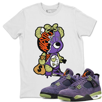 Jordan 4 Canyon Purple unique Halloween sneaker tee Stitched Hustle Bear Sneaker Tees Jordan 4 Canyon Purple Sneaker Release Tees Unisex Shirts
