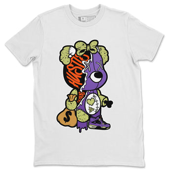 Jordan 4 Canyon Purple unique Halloween sneaker tee Stitched Hustle Bear Sneaker Tees Jordan 4 Canyon Purple Sneaker Release Tees Unisex Shirts