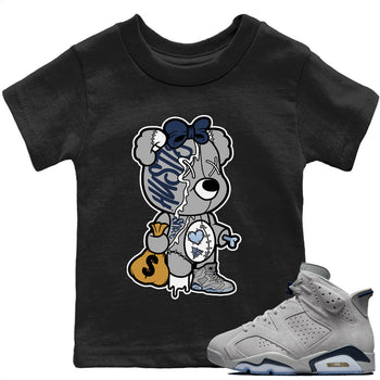 Jordan 6 Georgetown unique Halloween sneaker tee Stitched Hustle Bear Sneaker Tees Jordan 6 Georgetown Sneaker Release Tees Kids Shirts