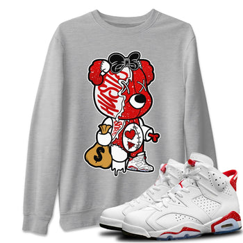 Jordan 6 Red Velvet Cookies unique Halloween sneaker tee Stitched Hustle Bear Sneaker Tees Jordan 6 Red Velvet Cookies Sneaker Release Tees Unisex Shirts