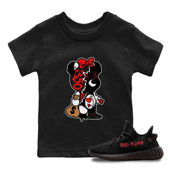Yeezy 350 Bred shirt to match jordans Stitched Hustle Bear sneaker tees Yeezy Boost 350 V2 Bred SNRT Sneaker Release Tees Baby Toddler Black 1 T-Shirt