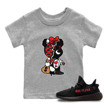 Yeezy 350 Bred shirt to match jordans Stitched Hustle Bear sneaker tees Yeezy Boost 350 V2 Bred SNRT Sneaker Release Tees Baby Toddler Heather Grey 1 T-Shirt