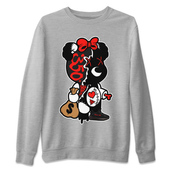 Yeezy 350 Bred shirt to match jordans Stitched Hustle Bear sneaker tees Yeezy Boost 350 V2 Bred SNRT Sneaker Release Tees Unisex Heather Grey 2 T-Shirt