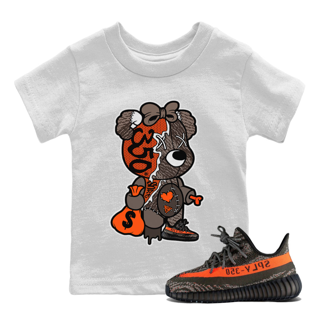 Yeezy 350 Carbon Beluga unique Halloween sneaker tee Stitched Hustle Bear Sneaker Tees Yeezy 350 Carbon Beluga Sneaker Release Tees Kids Shirts