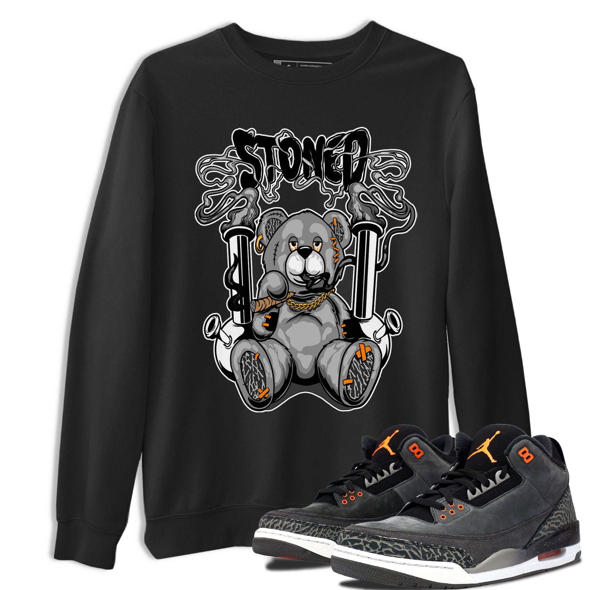 Air Jordan 3 Fear shirt to match jordans Stoned Bear sneaker matching t-shirt 3s Fear SNRT Sneaker Release Tees Unisex Black 1 T-Shirt