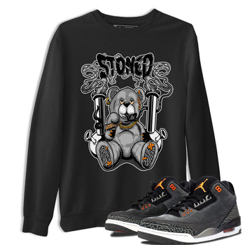 Air Jordan 3 Fear shirt to match jordans Stoned Bear sneaker matching t-shirt 3s Fear SNRT Sneaker Release Tees Unisex Black 1 T-Shirt