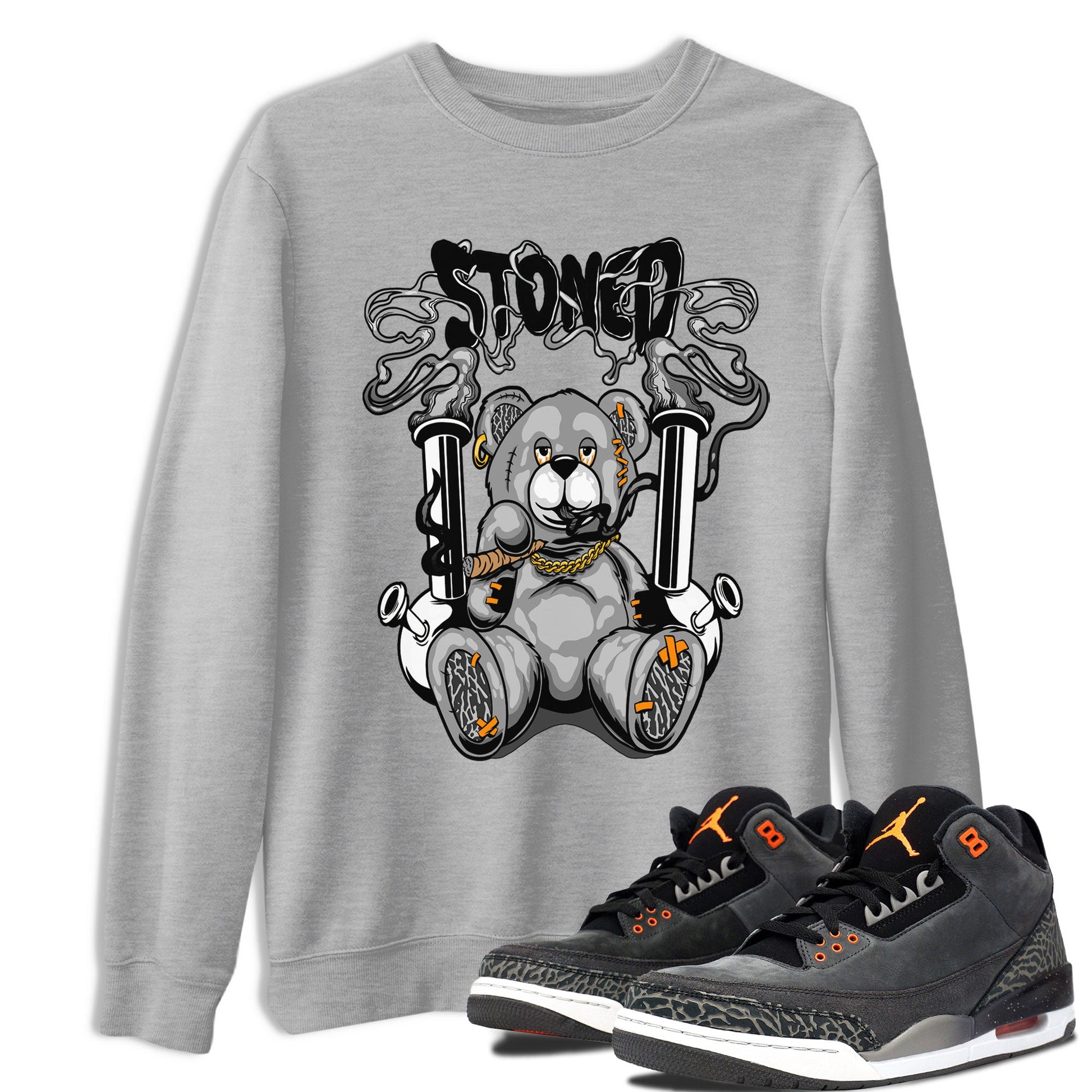 Air Jordan 3 Fear shirt to match jordans Stoned Bear sneaker matching t-shirt 3s Fear SNRT Sneaker Release Tees Unisex Heather Grey 1 T-Shirt