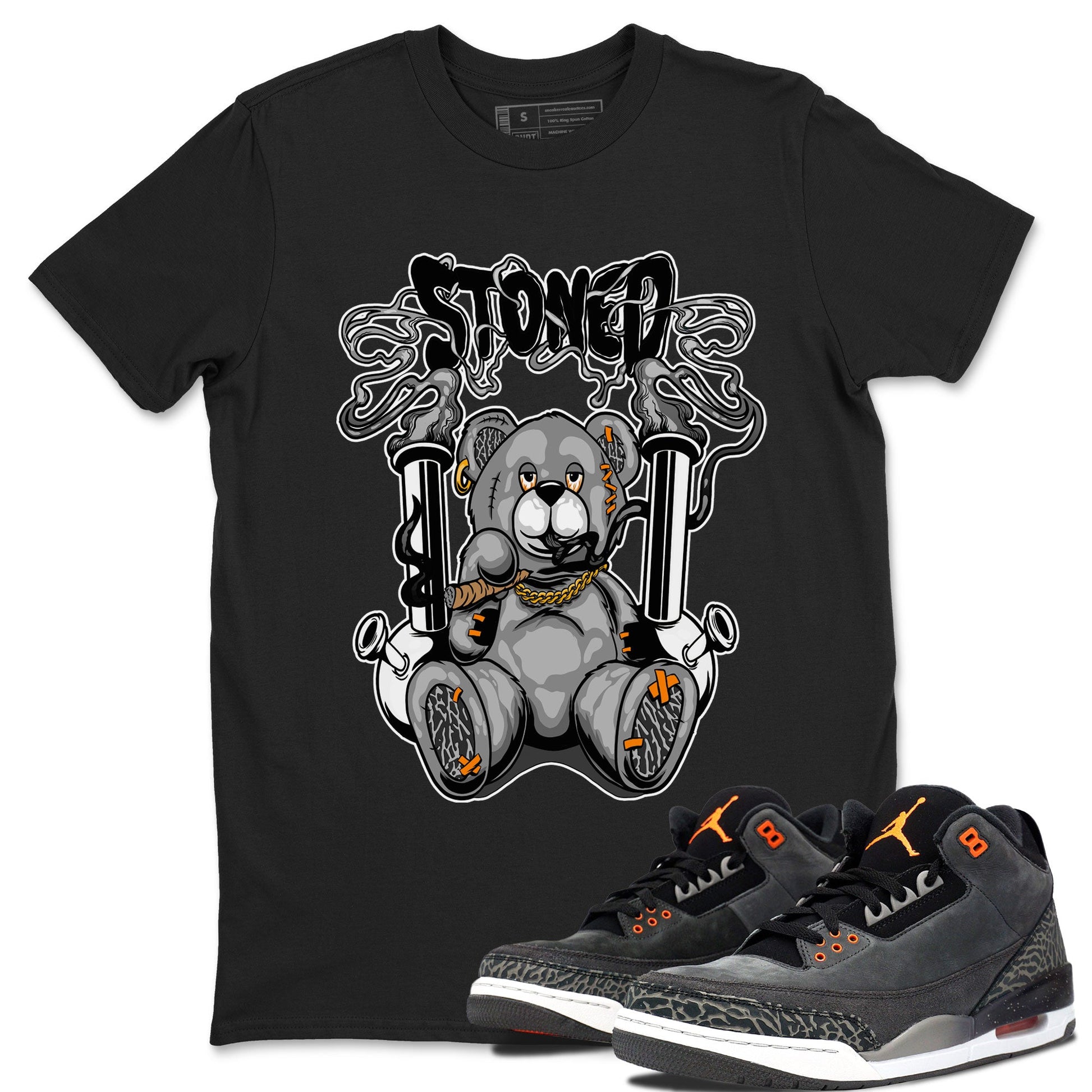 Air Jordan 3 Fear shirt to match jordans Stoned Bear sneaker matching t-shirt 3s Fear SNRT Sneaker Release Tees Unisex Black 1 T-Shirt