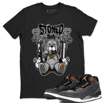 Air Jordan 3 Fear shirt to match jordans Stoned Bear sneaker matching t-shirt 3s Fear SNRT Sneaker Release Tees Unisex Black 1 T-Shirt
