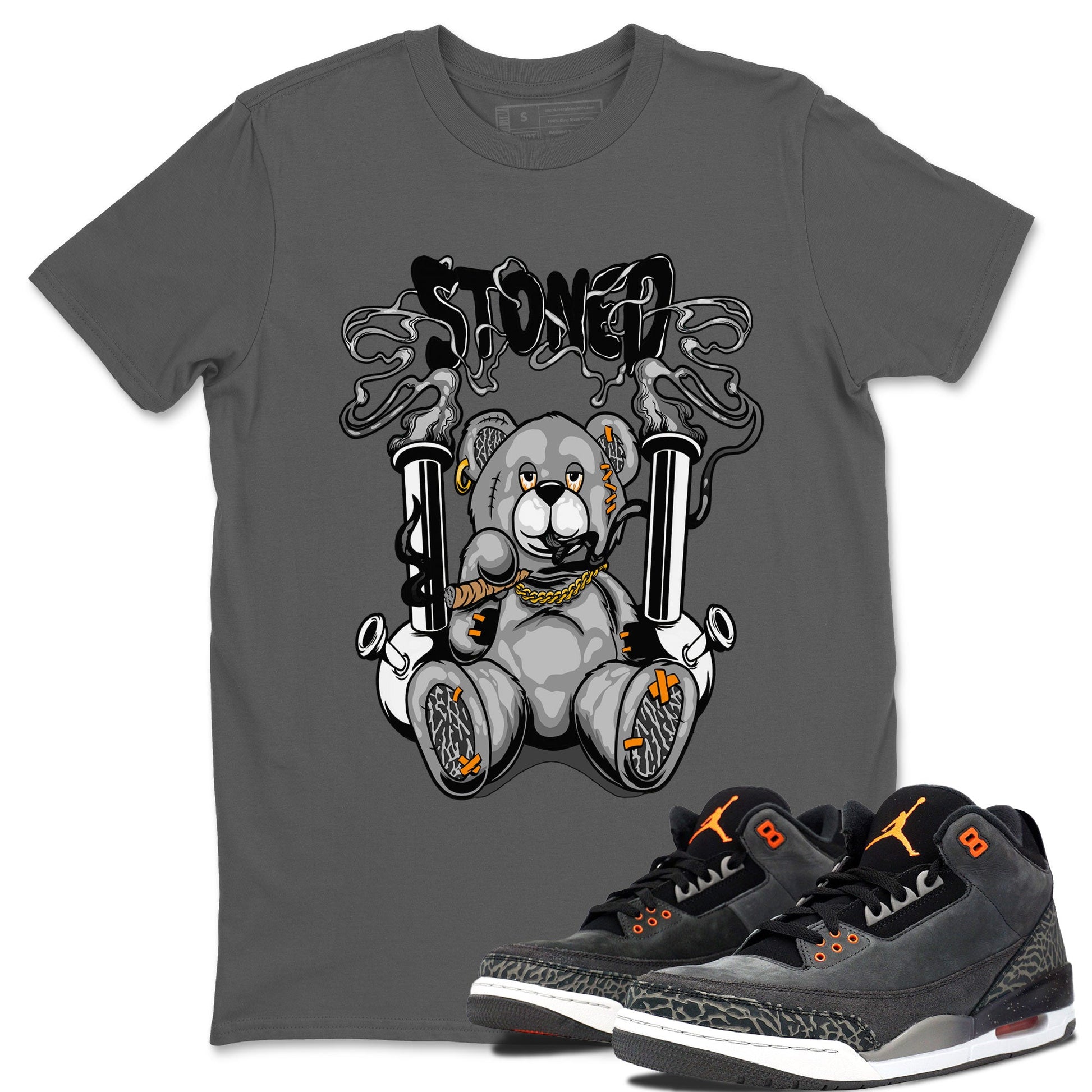 Air Jordan 3 Fear shirt to match jordans Stoned Bear sneaker matching t-shirt 3s Fear SNRT Sneaker Release Tees Unisex Cool Grey 1 T-Shirt