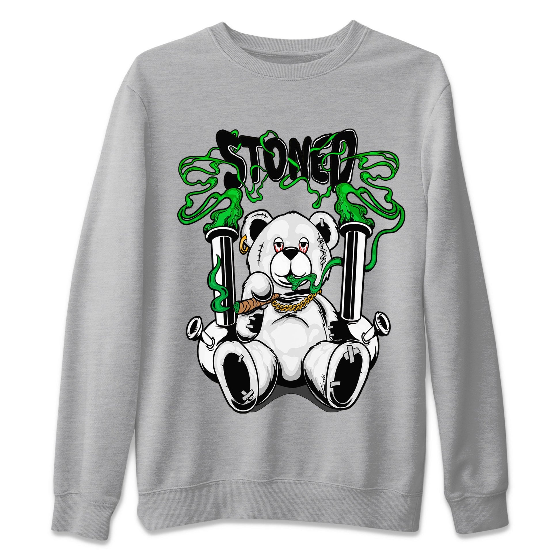 Air Jordan 1 Celtics Sneaker Match Tees Stoned Bear Sneaker Tees Air Jordan 1 Lucky Green Celtics Tees Unisex Shirts Heather Grey 2