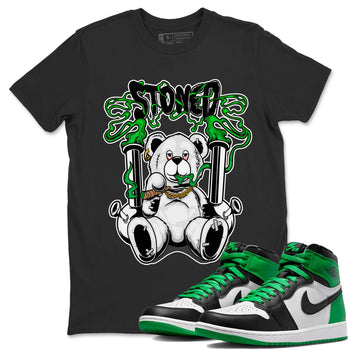 Air Jordan 1 Celtics Sneaker Match Tees Stoned Bear Sneaker Tees Air Jordan 1 Lucky Green Celtics Tees Unisex Shirts Black 1
