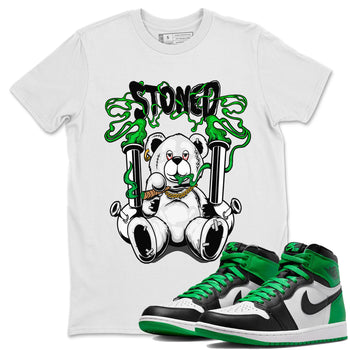 Air Jordan 1 Celtics Sneaker Match Tees Stoned Bear Sneaker Tees Air Jordan 1 Lucky Green Celtics Tees Unisex Shirts White 1