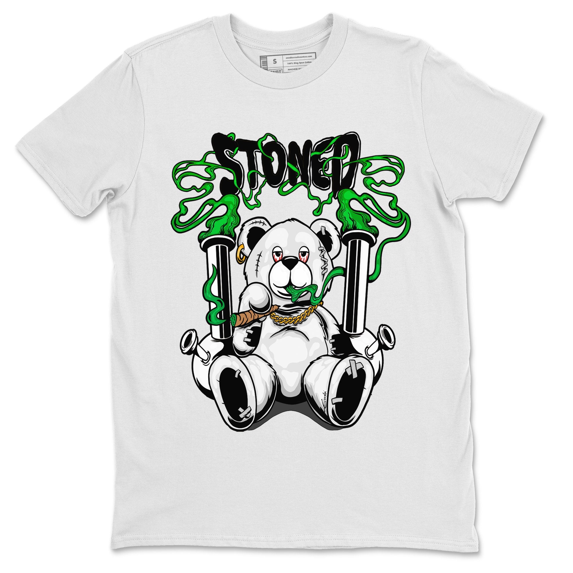 Air Jordan 1 Celtics Sneaker Match Tees Stoned Bear Sneaker Tees Air Jordan 1 Lucky Green Celtics Tees Unisex Shirts White 2
