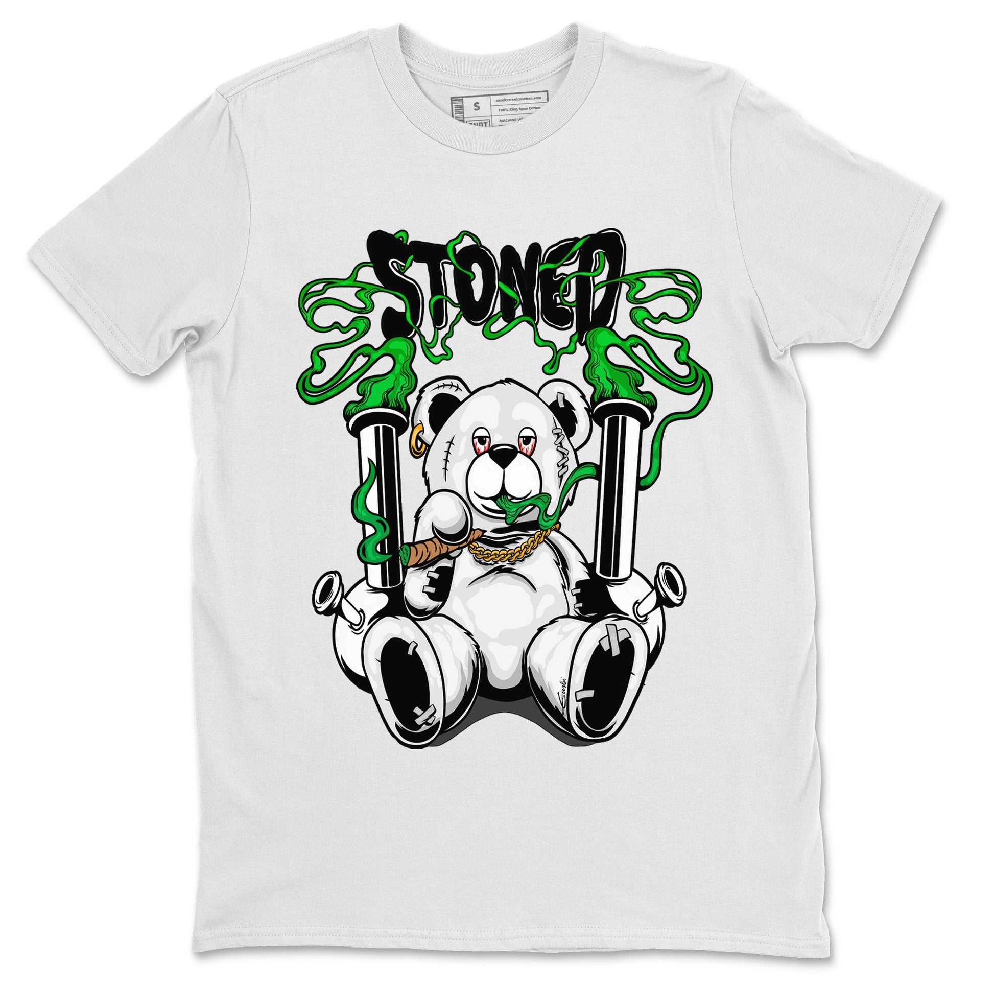 Air Jordan 1 Celtics Sneaker Match Tees Stoned Bear Sneaker Tees Air Jordan 1 Lucky Green Celtics Tees Unisex Shirts White 2