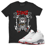 Air Jordan 13 Wolf Grey Sneaker Match Tees Stoned Bear Sneaker Tees 13s Wolf Grey SNRT Sneaker Release Tees Unisex Shirts Black 1