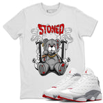 Air Jordan 13 Wolf Grey Sneaker Match Tees Stoned Bear Sneaker Tees 13s Wolf Grey SNRT Sneaker Release Tees Unisex Shirts White 1