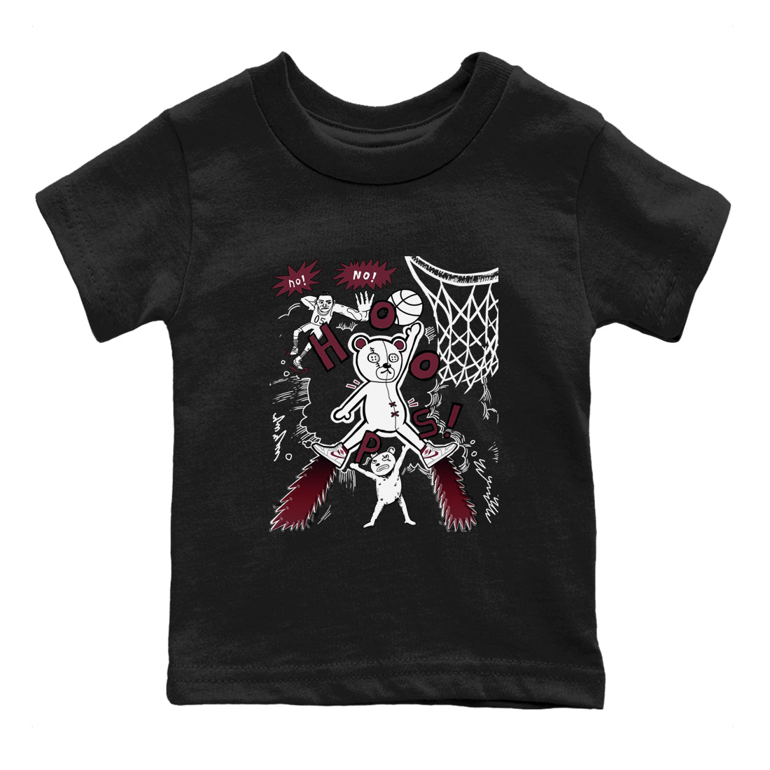 AJ1 Metallic Burgundy shirt to match jordans Stop The Bear sneaker tees Air Jordan 1 Metallic Burgundy SNRT sneaker release tees baby toddler Black 2 cotton Shirt