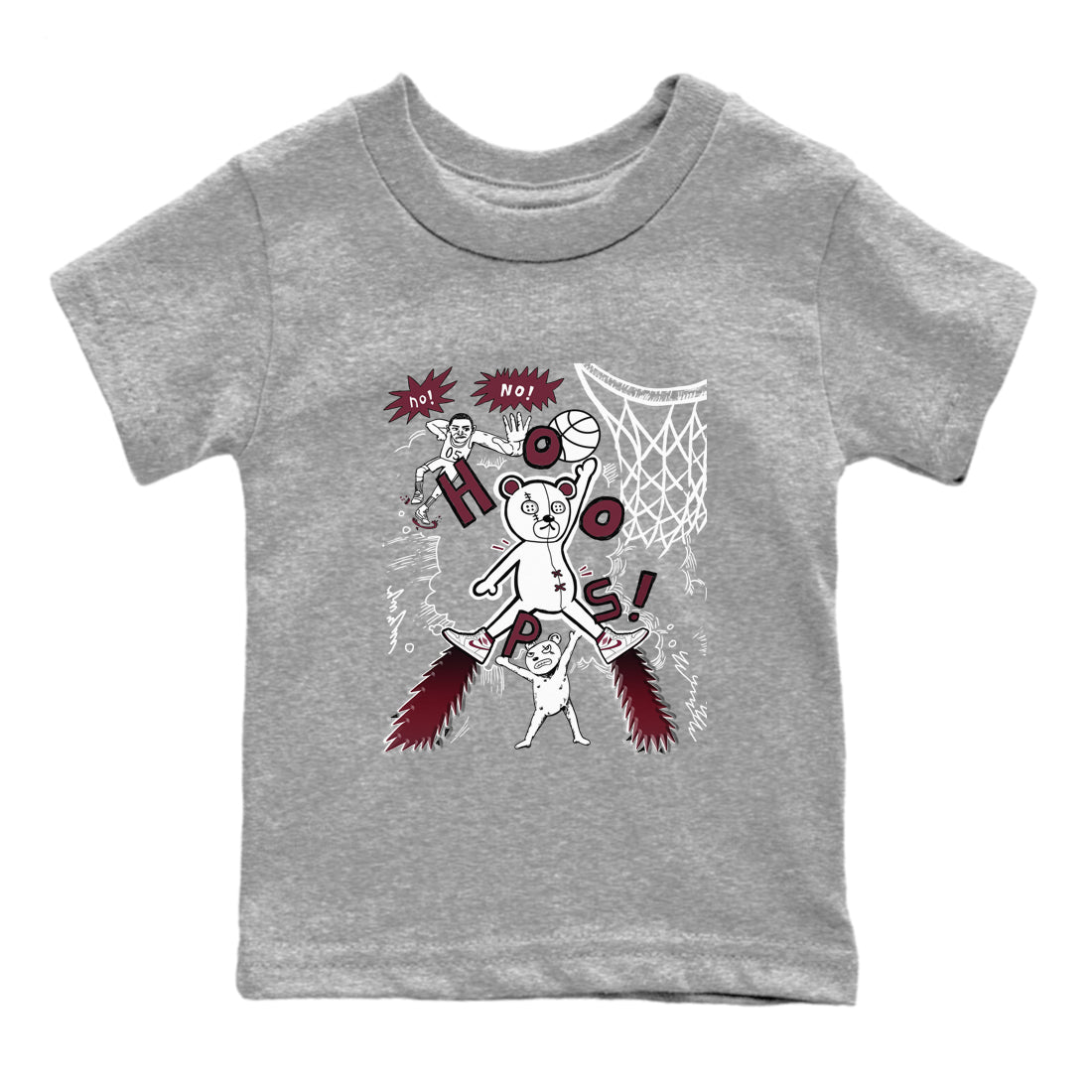 AJ1 Metallic Burgundy shirt to match jordans Stop The Bear sneaker tees Air Jordan 1 Metallic Burgundy SNRT sneaker release tees baby toddler Heather Grey 2 cotton Shirt