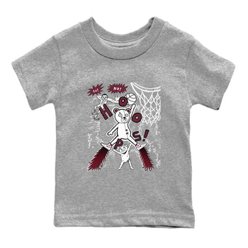 AJ1 Metallic Burgundy shirt to match jordans Stop The Bear sneaker tees Air Jordan 1 Metallic Burgundy SNRT sneaker release tees baby toddler Heather Grey 2 cotton Shirt