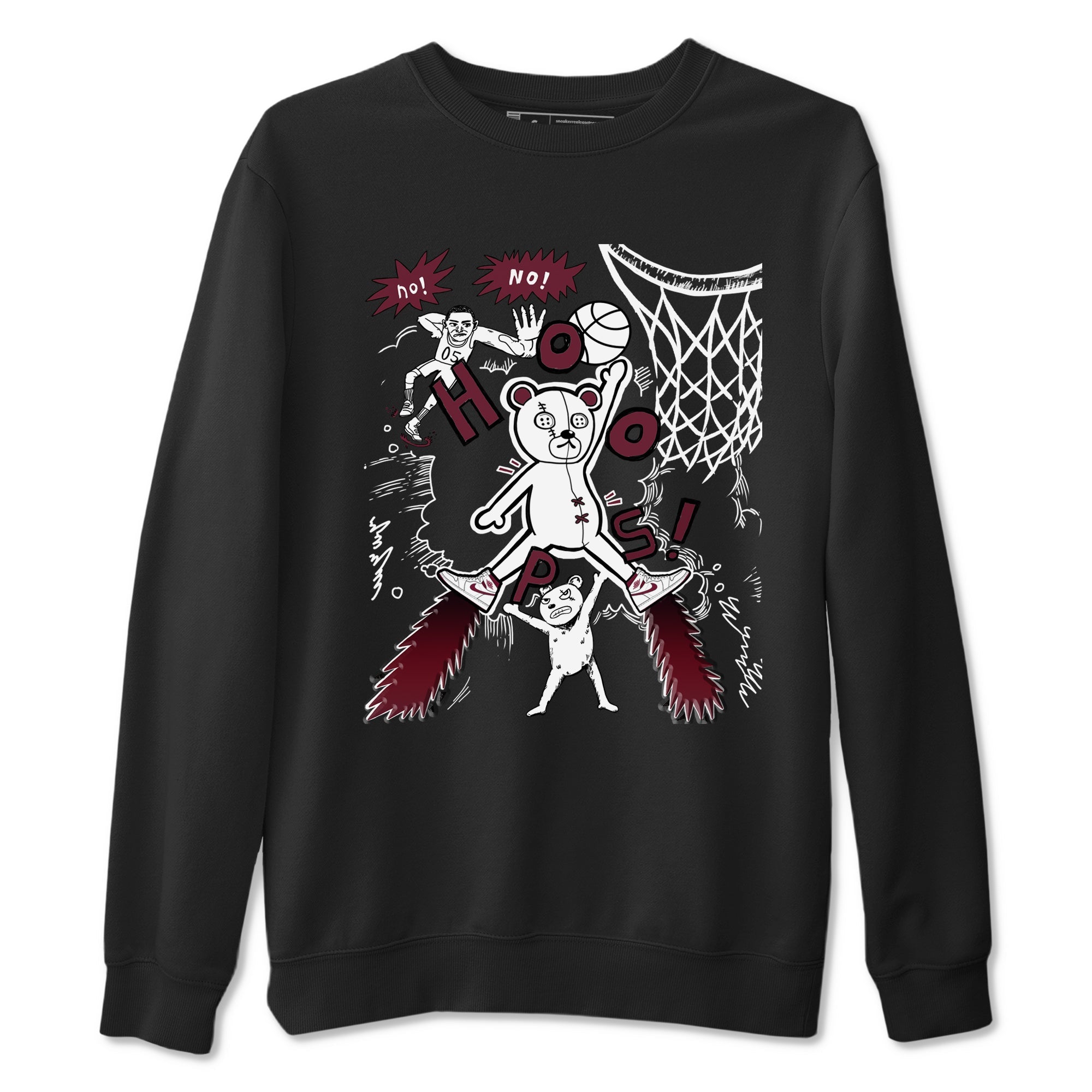 AJ1 Metallic Burgundy shirt to match jordans Stop The Bear sneaker tees Air Jordan 1 Metallic Burgundy SNRT Sneaker Release Tees unisex cotton Black 2 crew neck shirt