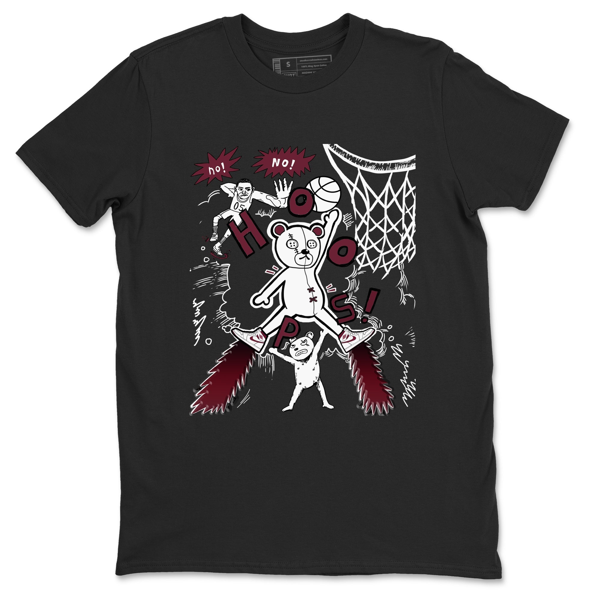 AJ1 Metallic Burgundy shirt to match jordans Stop The Bear sneaker tees Air Jordan 1 Metallic Burgundy SNRT Sneaker Release Tees unisex cotton Black 2 crew neck shirt