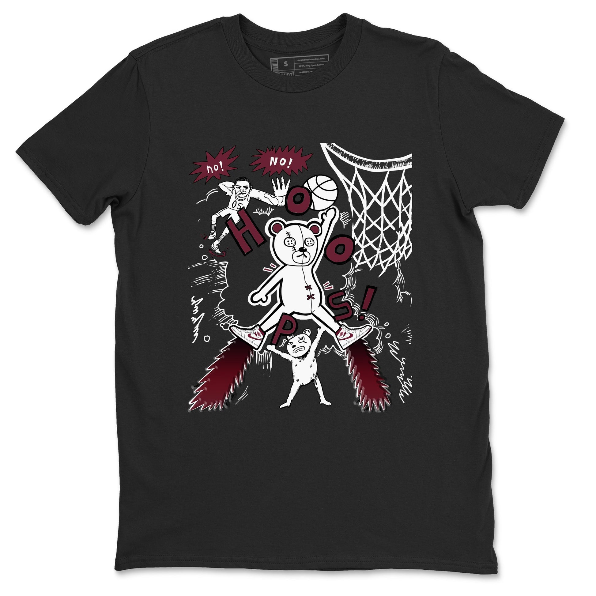 AJ1 Metallic Burgundy shirt to match jordans Stop The Bear sneaker tees Air Jordan 1 Metallic Burgundy SNRT Sneaker Release Tees unisex cotton Black 2 crew neck shirt