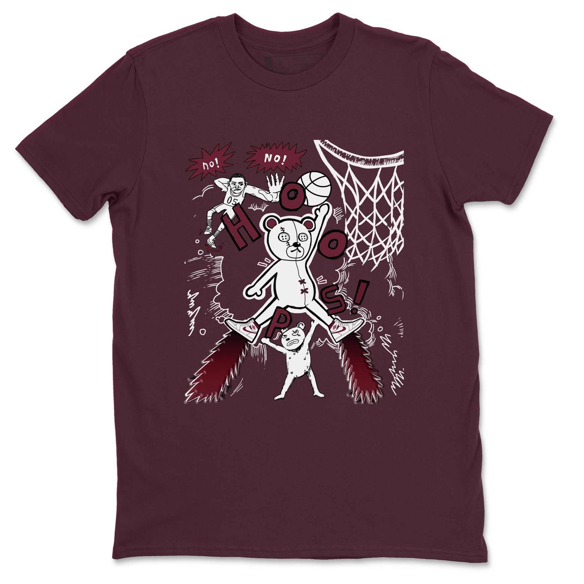 AJ1 Metallic Burgundy shirt to match jordans Stop The Bear sneaker tees Air Jordan 1 Metallic Burgundy SNRT Sneaker Release Tees unisex cotton Maroon 2 crew neck shirt