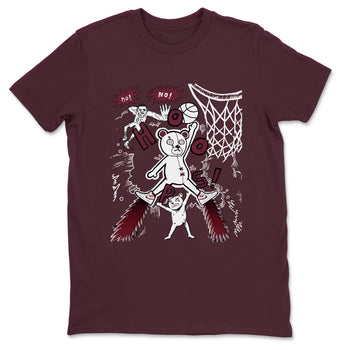 AJ1 Metallic Burgundy shirt to match jordans Stop The Bear sneaker tees Air Jordan 1 Metallic Burgundy SNRT Sneaker Release Tees unisex cotton Maroon 2 crew neck shirt