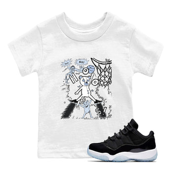 11s Low Space shirt to match jordans Stop The Bear sneaker tees Air Jordan 11 Black/Varsity Royal SNRT sneaker release tees baby toddler White 1 cotton Shirt