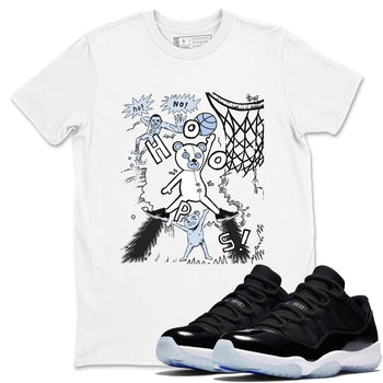 11s Low Space shirt to match jordans Stop The Bear sneaker tees Air Jordan 11 Black/Varsity Royal SNRT Sneaker Release Tees unisex cotton White 1 crew neck shirt